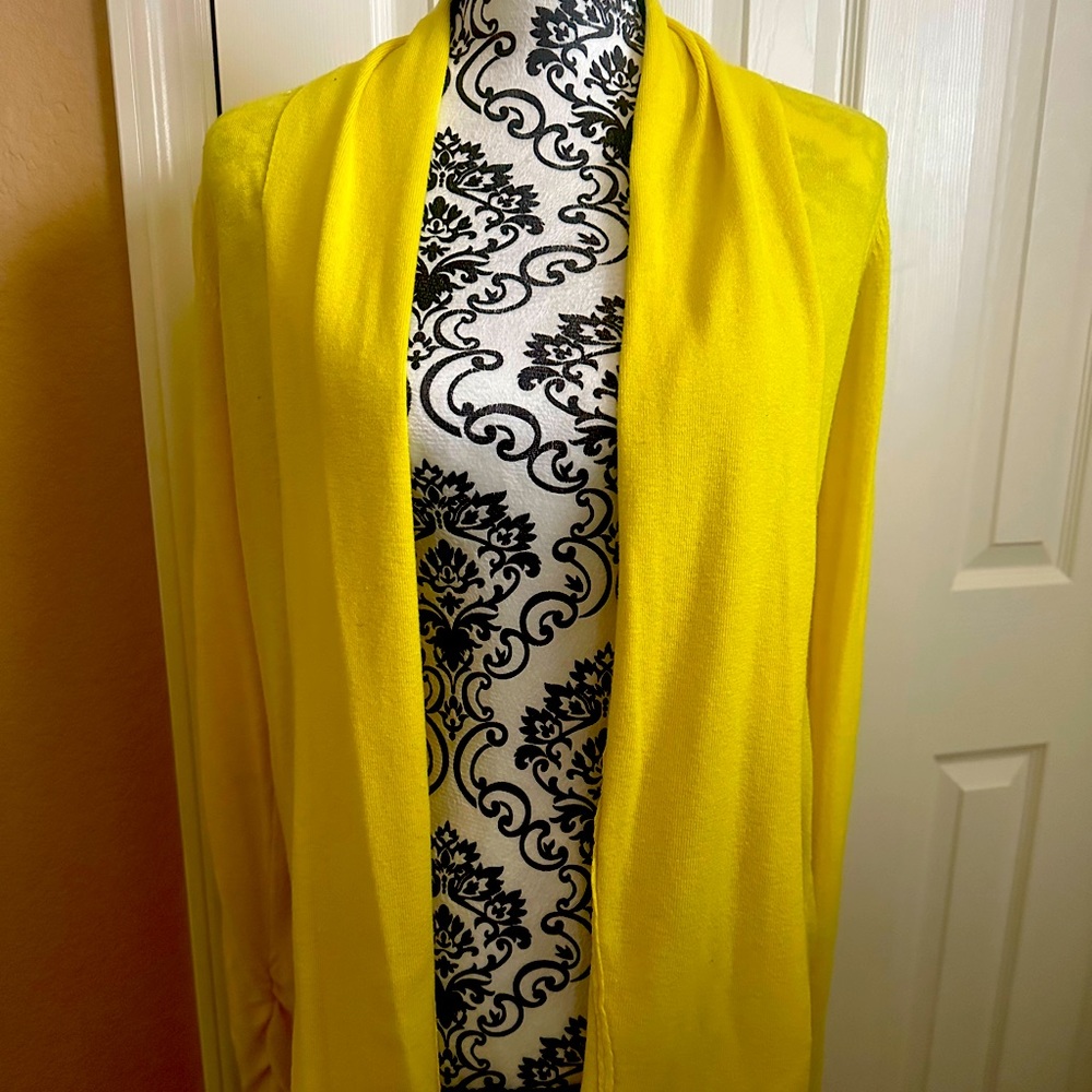 Yellow open front cardigan